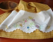 Tea Towel with a Vintage Touch - Lucky Horseshoe - Vintage Recycled to Upcycled Home Decor