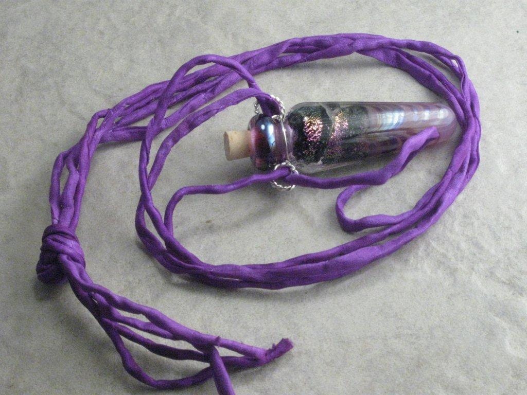 Drag Queen --- Lampwork Poison Bottle Necklace