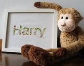 Harry - Framed Hand Embroidered Name