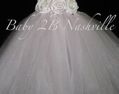 Wedding Flower Girl  Dress in White Baby to 2T