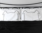 As seen in Modern  Dog  Magazine - His & Hers Dog Nap Pillow case Set : 300TC - home decor, bedding, hand-printed, made in usa, pet lover