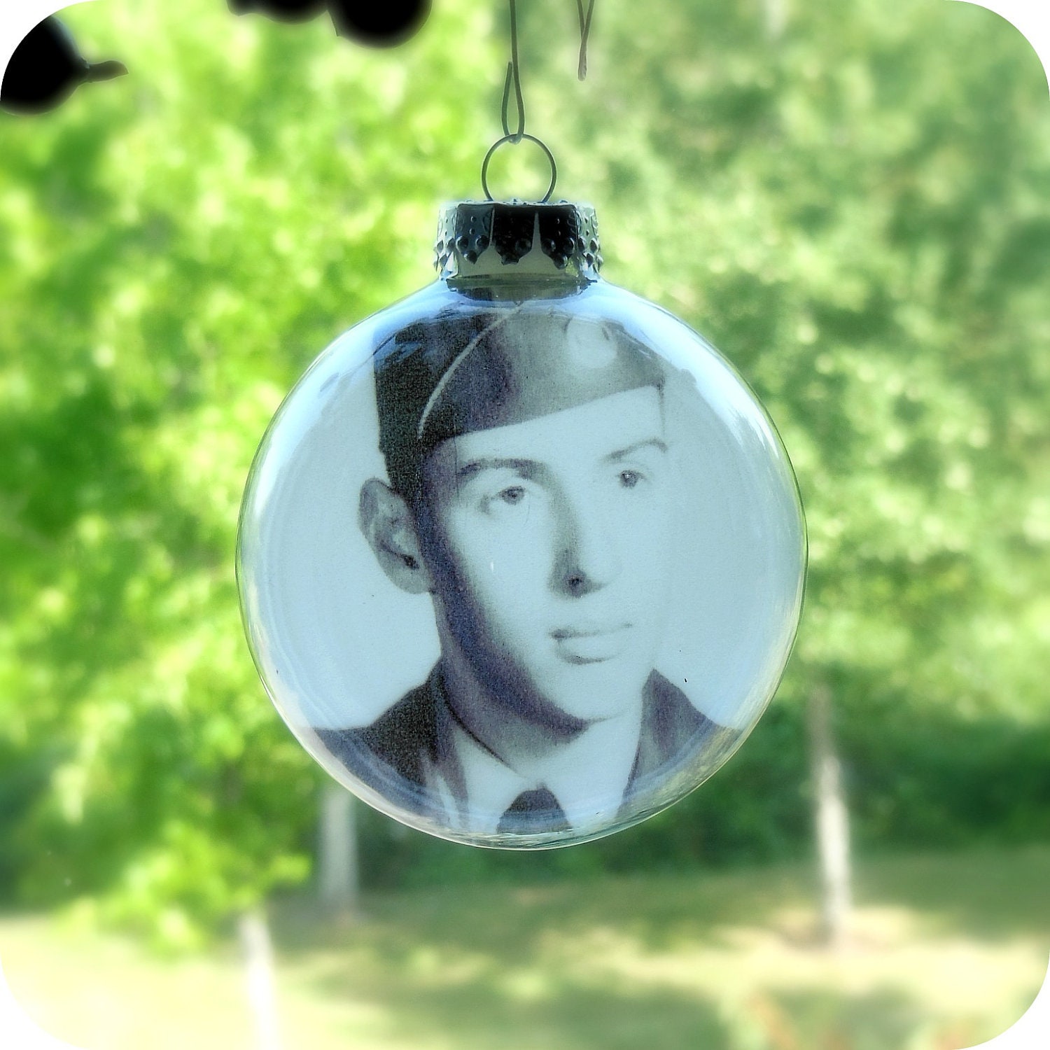 Glass Ball Photo Ornament - Set of 4 Personalized Christmas Ornaments