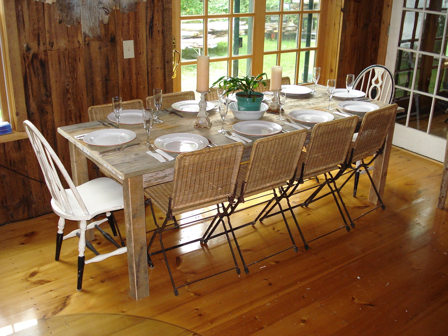 Driftwood Table (72"L x 34"W x 29"H) & Bench (60 x 15 x 16h)