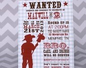 Western Cowboy Birthday Invitation