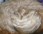 Fiber Art Batt for Spinning or Felting Romney, Alpaca, Silk, Firestar, Recycled Cashmere "WildThing"