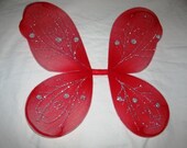 Butterfly Wings, Halloween Costume Pixie Ruby Red  Wings,  Wings, Glitter, Pixie Costume, Bug Costume, Insect