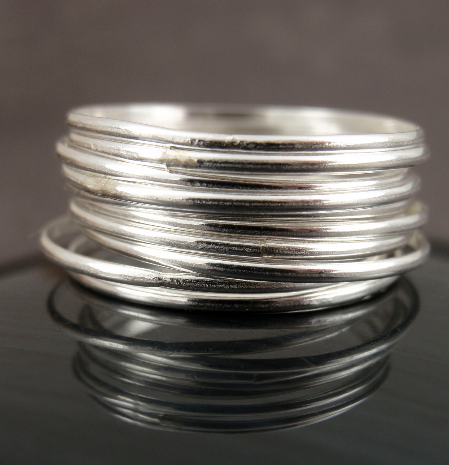 Simple Skinny Argentium Sterling Silver Stacking Ring