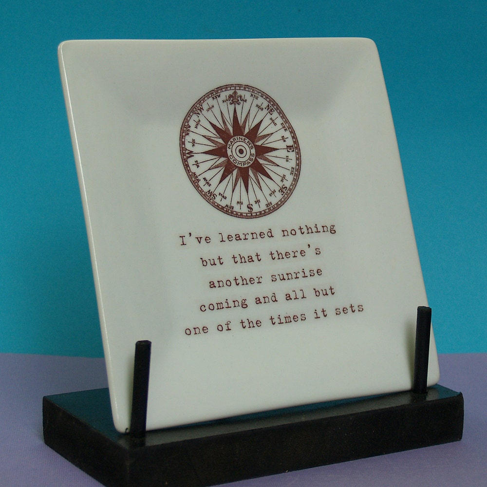 Another Sunrise - Upcycled Small Square Plate