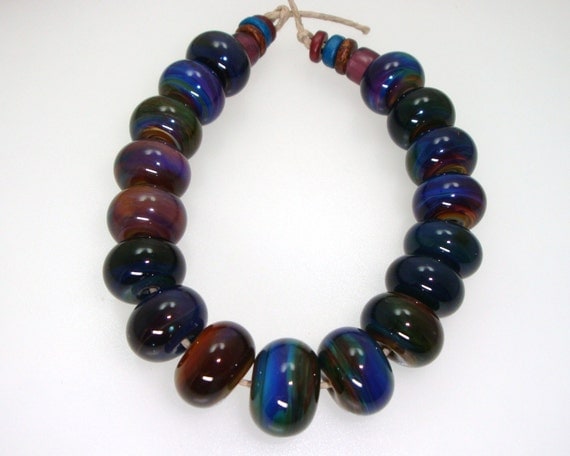 Reserved for Cheryl Bead Set as Described and Pictured with 15 Coordinating Disk Beads