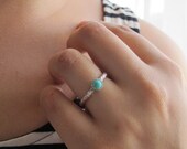 CLOSING SALE Stacking Rings- Sterling silver and turquoise