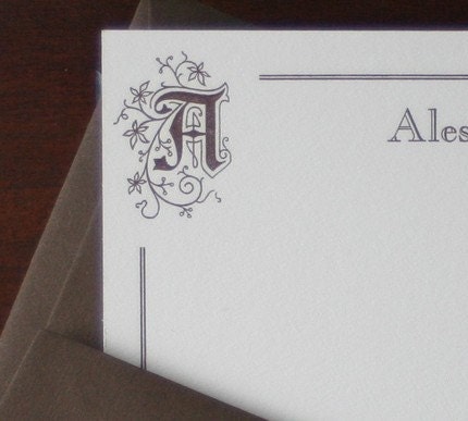 Personalized notecards - letterpress printed (set of 25)