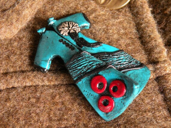 Ottoman Caftan (Power Dressing) Brooch in Turquoise