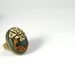 Ring - Adjustable, Antique Finish, Oval, Opal Green Ring with An Ottoman Style Carnation