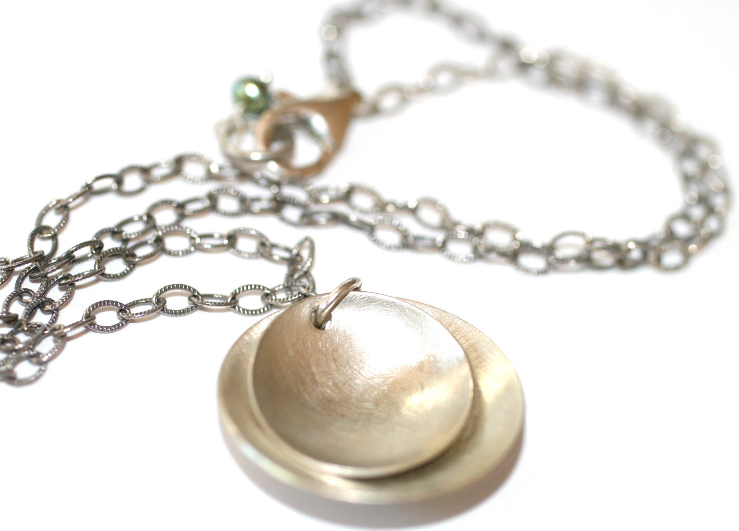 Double Domed Sterling Silver Handmade Necklace