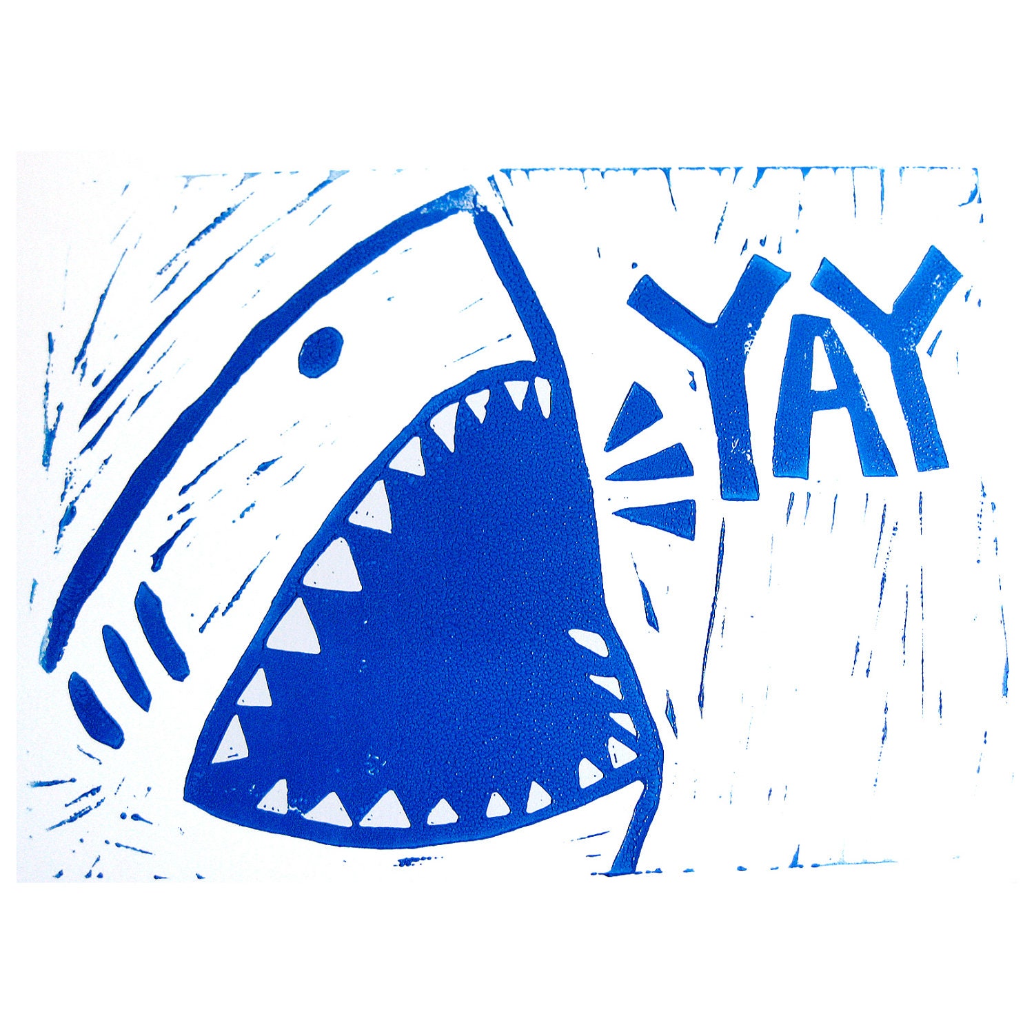 Linocut Print // Shark