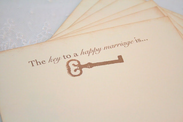 Wedding Wish Cards Wishing Cards Guest Book Alternative Key to Happy Marriage