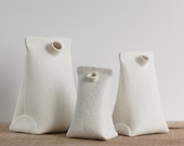 Artful Dodger Variations (Object N.3 small). Whimsy ceramic container. Artful porcelain mini vase by Wapa Studio.