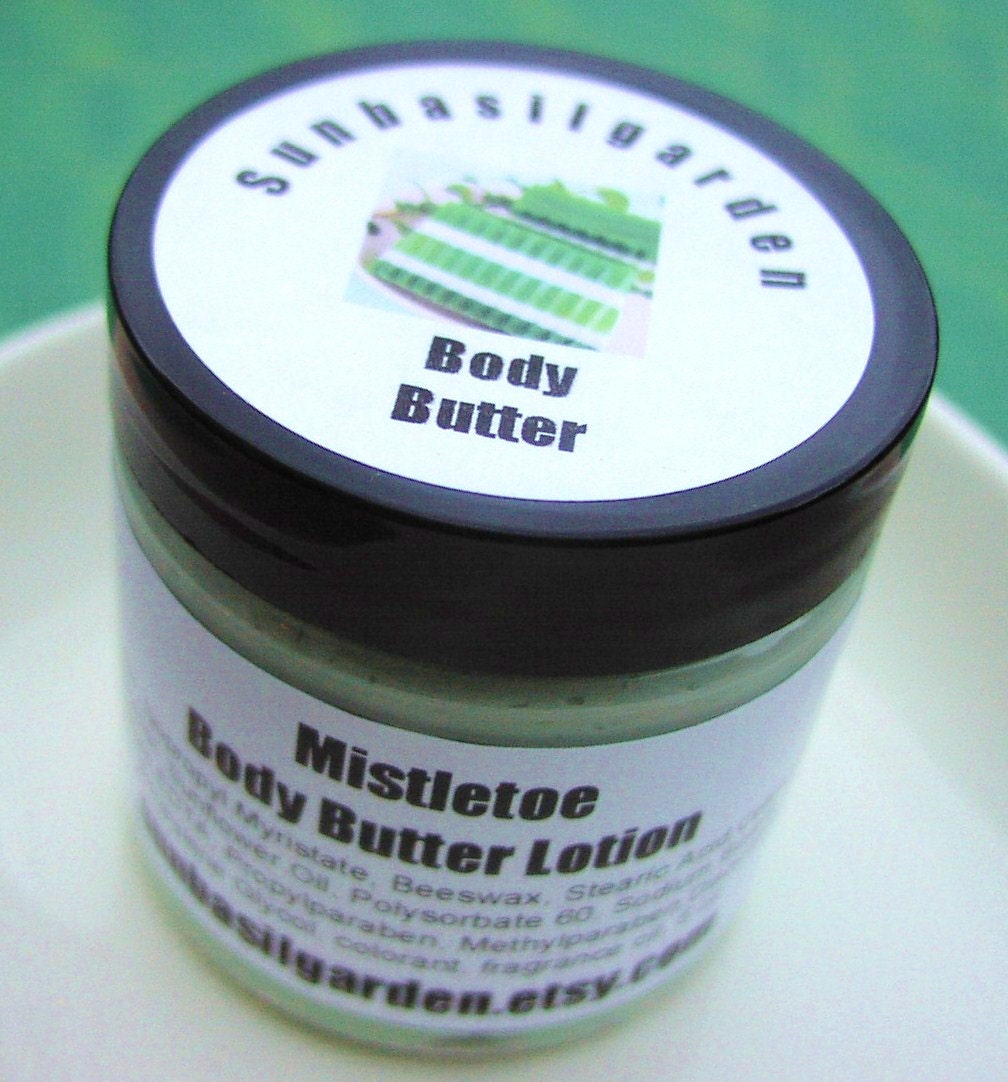 SALE - Body Butter - Mistletoe - Christmas Body Butter - Whipped Body Butter - Lotion - Green - FINAL TWO