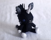 Black Unicorn Plush Art Doll, Nox (Made to Order)