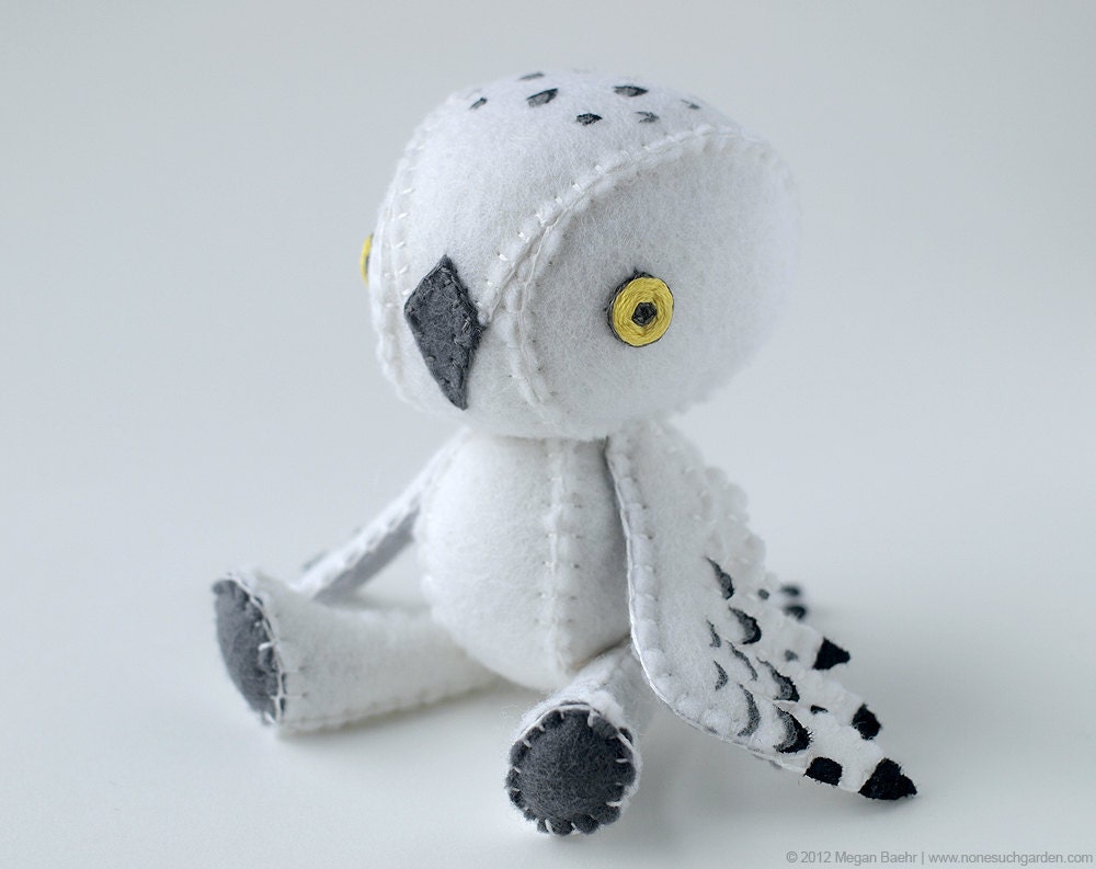 Snowy Owl Plush Art Doll, Ophelia (Made to Order)