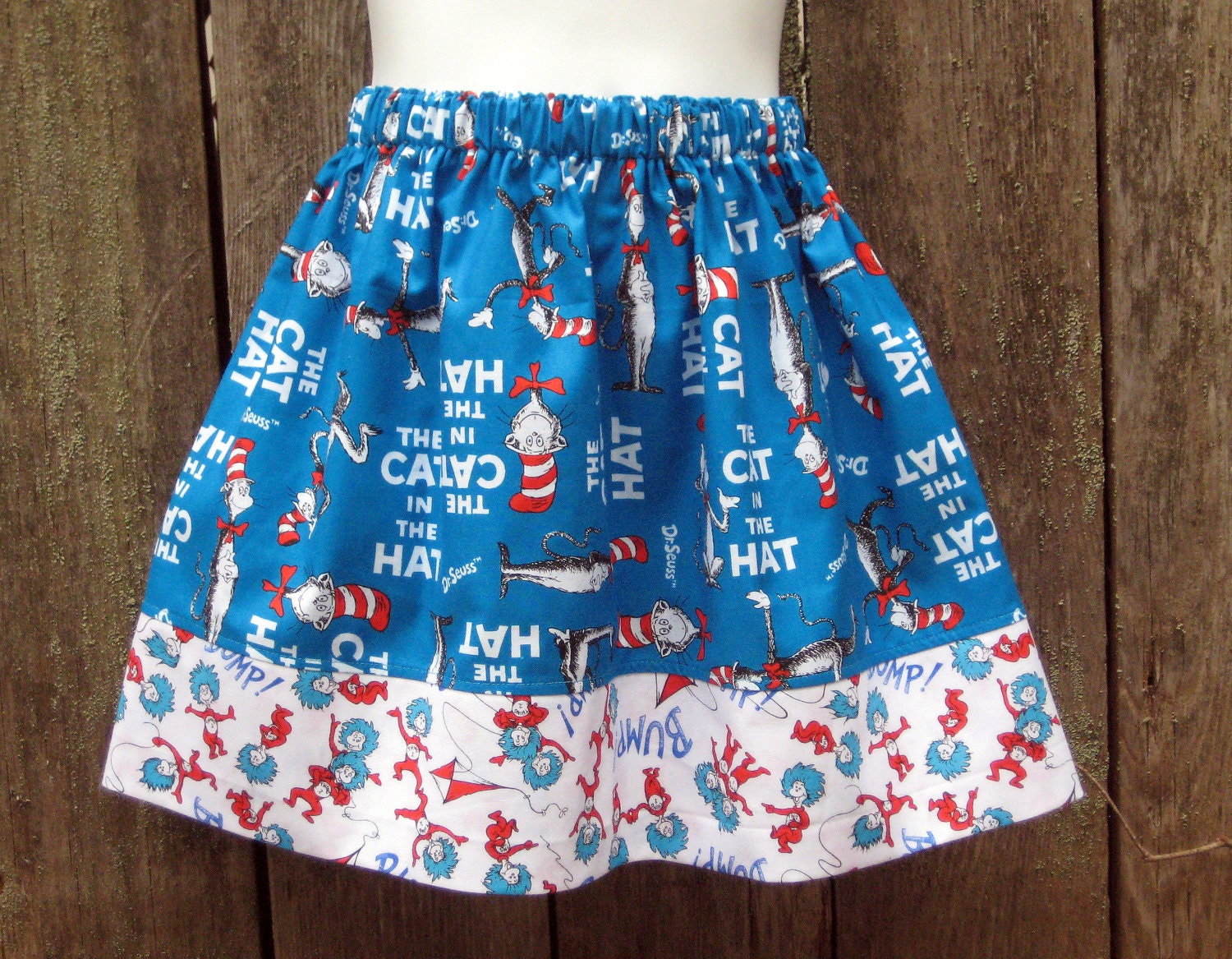 Blue Cat in the Hat Girls Skirt