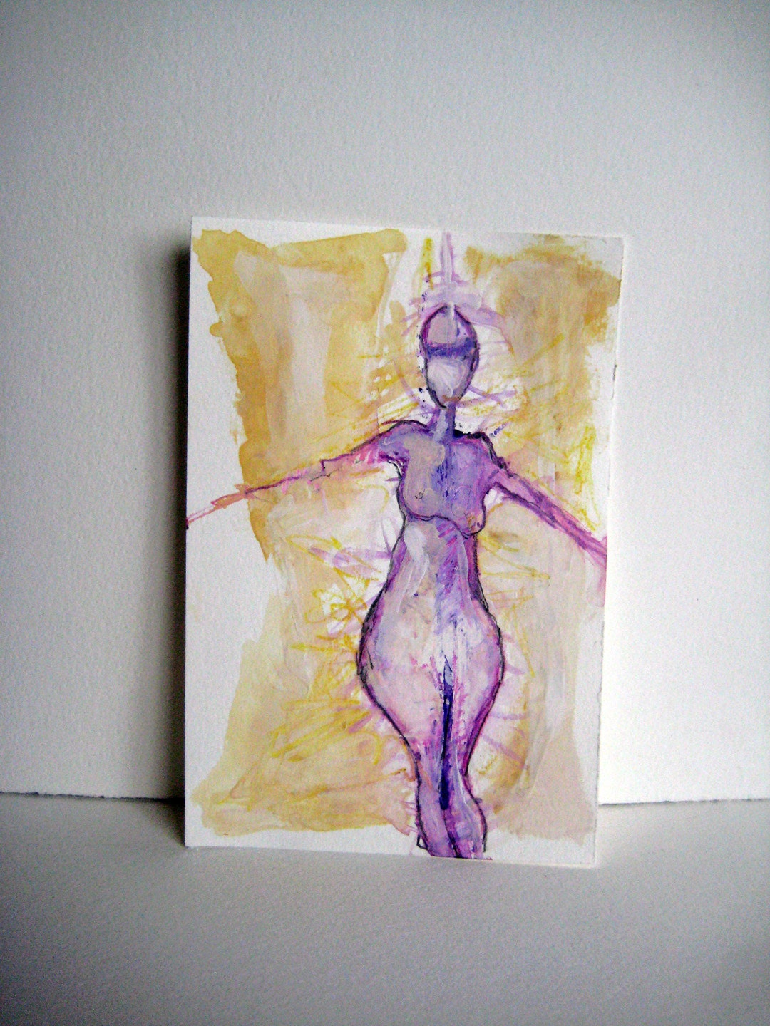 Open Arms 6 x 9 drawing on heavy watercolor paper