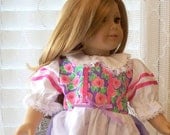 American Girl Doll Clothes -Bright Flowers Dress - Fits American Girl Doll or 18 or 20 inch doll