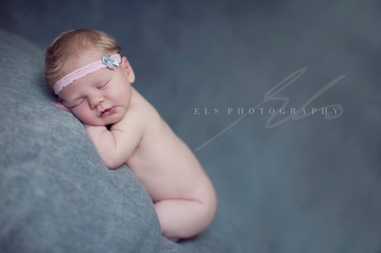 Petitely Sweet - Vintage Inspired Baby Girl Lace Headband - Satin Silver Bow - Pink Lace - Girls Baby Infant Adults Newborn Photo Prop