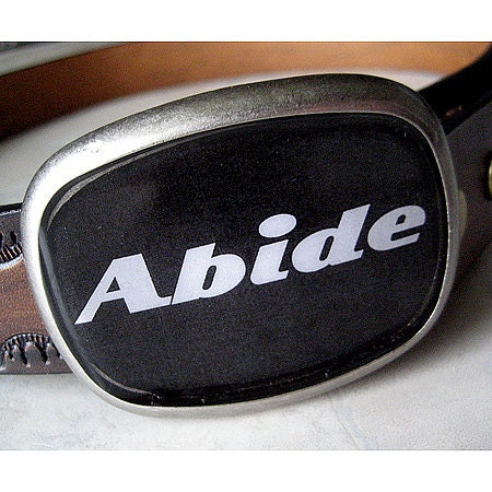 ABIDE Big Lebowski inspired womens mens belt buckle for The Dude (or Dudette) - Made to Order