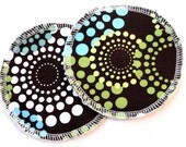 Waterproof Organic Cotton Flannel Nursing Pads - Dots on Brown