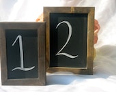Framed Rustic Chalkboard Wedding Table Numbers - Set of 10 (4 x 6)