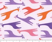 Free Spirits Zoo Menagerie Giraffes on Pink Cotton Fabric 1 yard