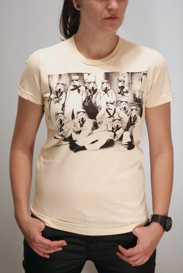 Vader's first Crew - American Apparel Womens t shirt   (Star Wars / Stormtrooper t-shirt)
