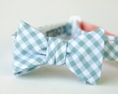 grey gingham bow tie for the little guy