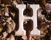 Natural Wood Capital Letter H "H" 6 inches
