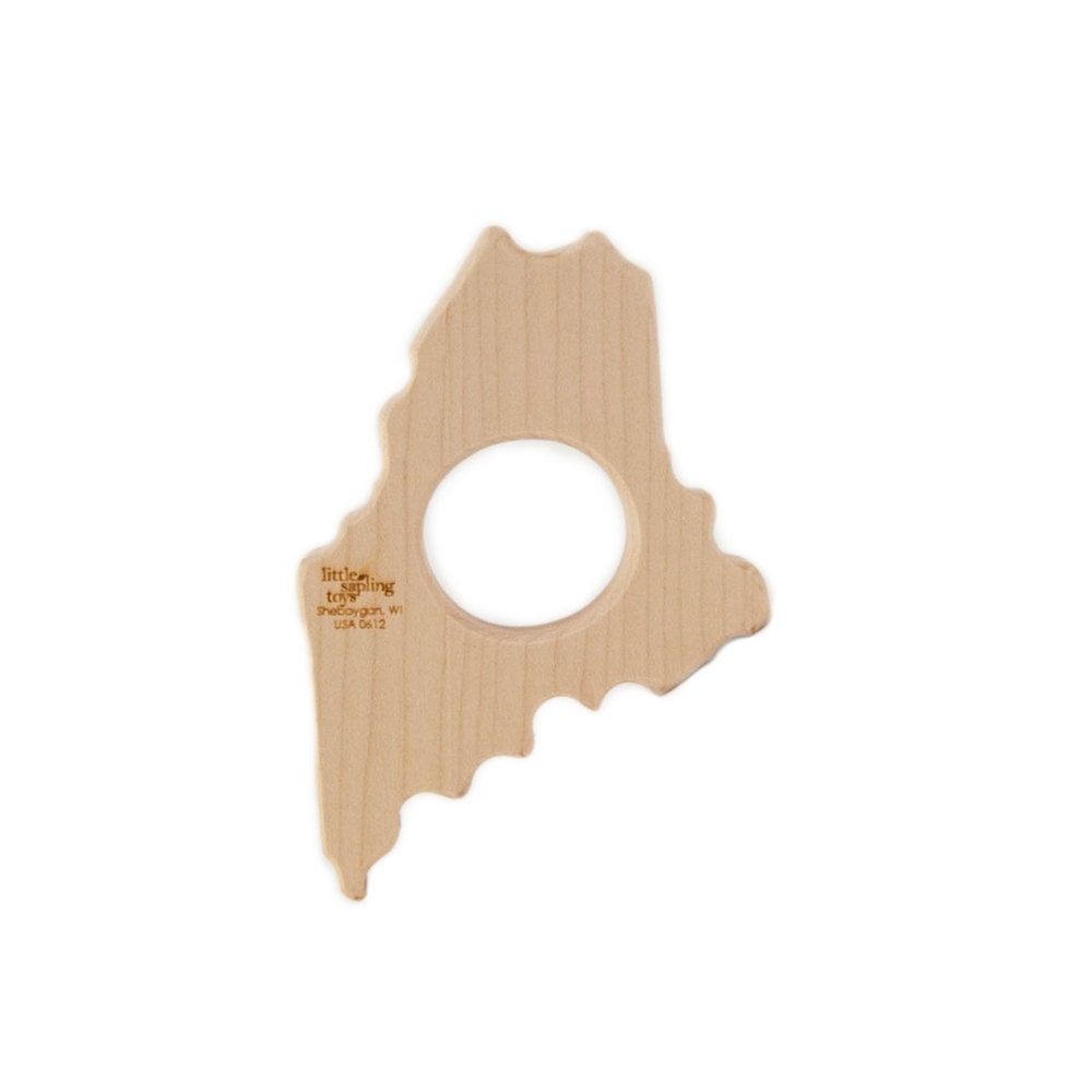 Wood Teether Maine State wooden toy natural baby toy