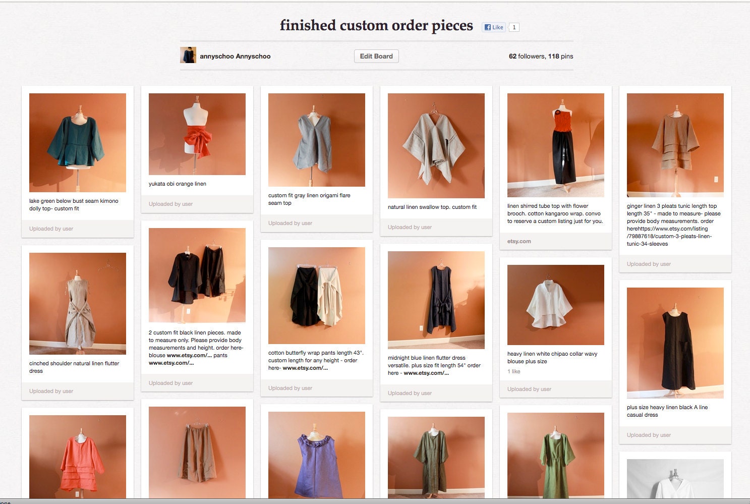 custom handmade to measure  for all sizes linen clothing by annyschoo