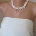 Freshwater Pearls  Brides  Bib Necklace with Crystal flower