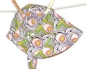 UB2  RUSSET TOHEE beautiful birds abound on this summer sun bonnet by The Urban Baby Bonnet-- size large