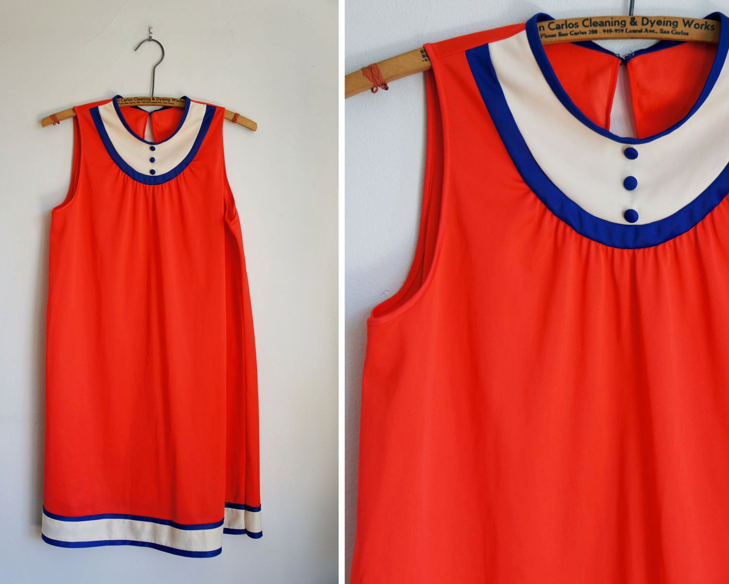 Vintage 60's Red Mod Nylon Babydoll Nightie by Vanity Fair