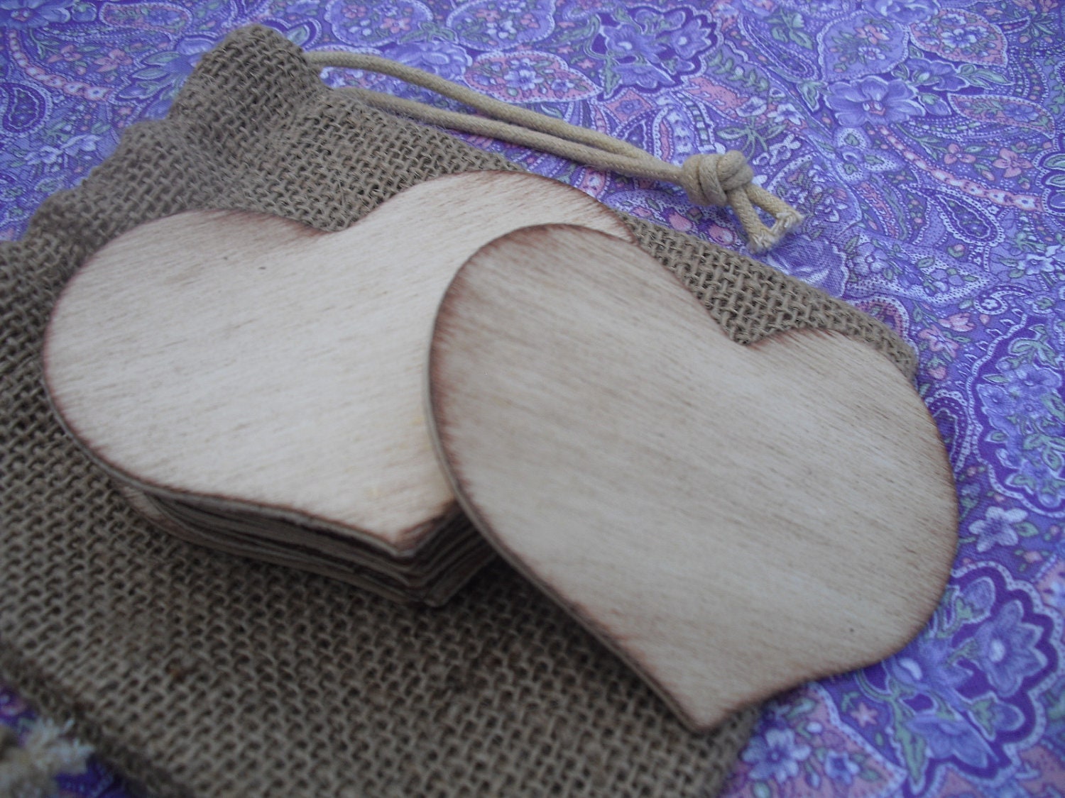 Guest Book Alternative - Distressed Wood Hearts - Set of 10 - Item 1439