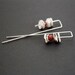 Reticulated Sterling Silver Earrings. Red Bamboo Coral. White. Dangle. Handmade by Maria Goti Joyas
