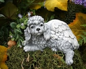 Poodle Angel Dog Statue - Concrete Pet Memorial