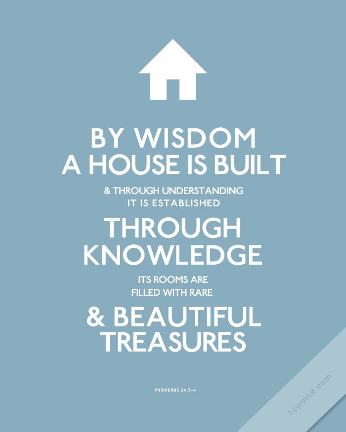 Scripture Art Print, Wisdom House, Modern Design Bible Verse (16x20)
