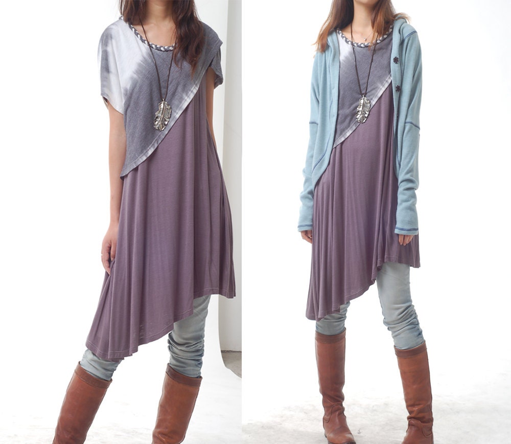 Hypnose - braided neckline layered dress (Q1027b)