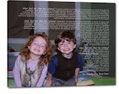 Childs photo canvas sayings quotes Custom Art  for Sisters, Siblings, Baby , Brothers with picture Words on Canvas 20X20