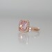 Reserved - Cushion peach champagne sapphire in 14k rose gold diamond ring and a matching band- final payment