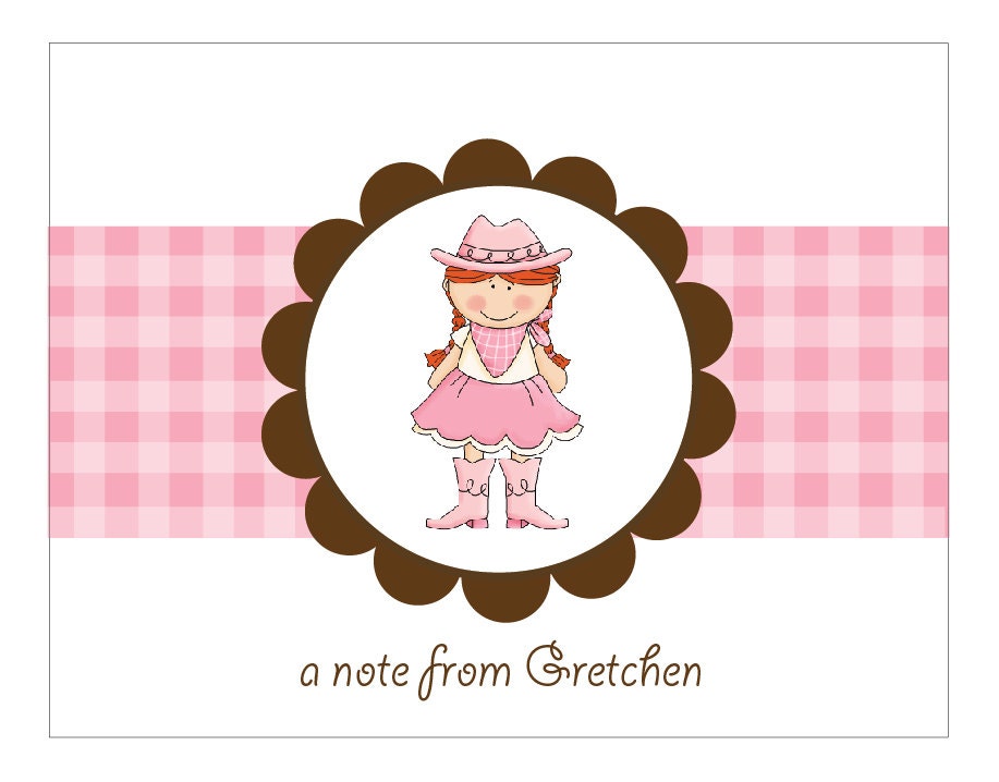 NEW Cowgirl Stationery -- customize to match your lil' cowgirl