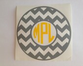 Chevron Monogram Decal 5" Sticker