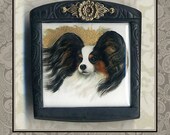 Papillon dog pin/brooch